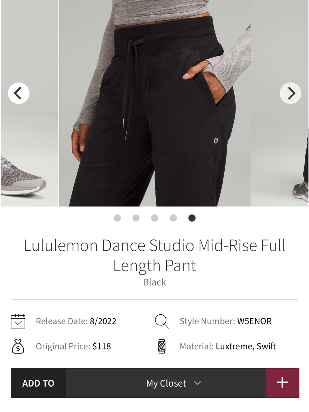 lululemon athletica Dance Studio Mid-Rise Full Length Pant - Black